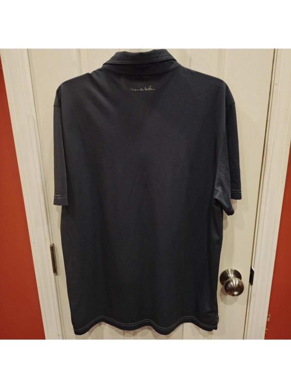 Travis Mathew Royal County Down Golf Club Polo Shirt Mens L Gray Pima Ireland - Picture 3 of 10